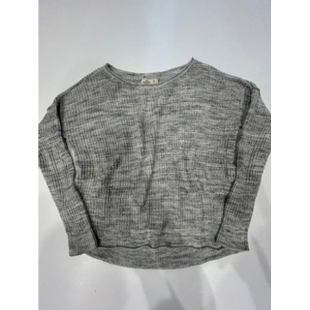 Hollister Grey Marled Waffle Knit Relaxed Crewneck Sweater XS - Picture 3 of 4